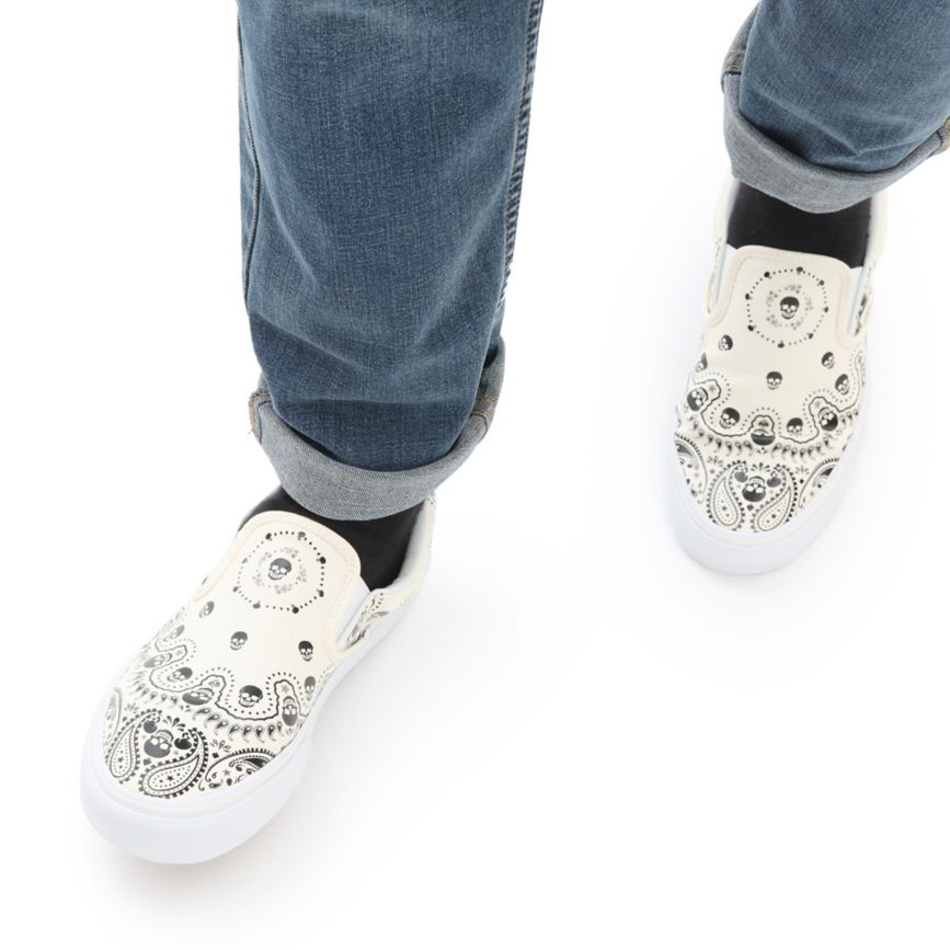 Vans Bandana Classic Slip-On Shoes White | VN863G7NE64
