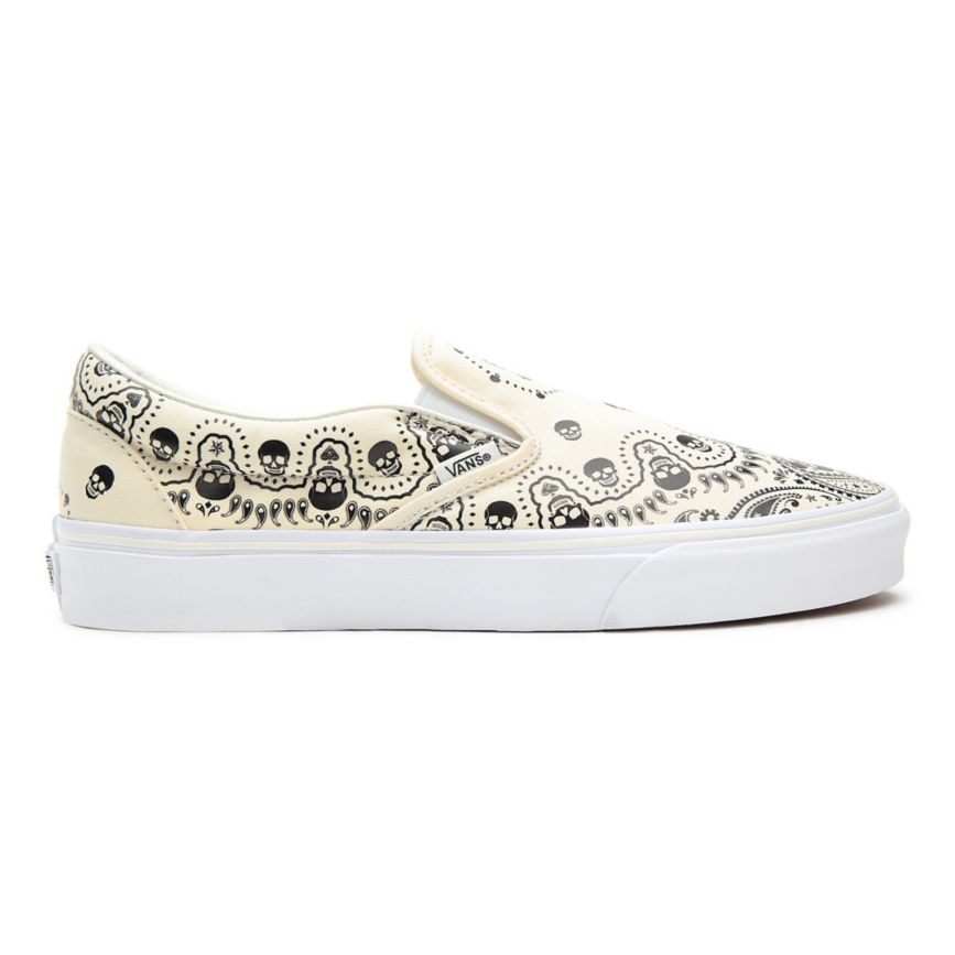 Vans Bandana Classic Slip-On Shoes White | VN863G7NE64