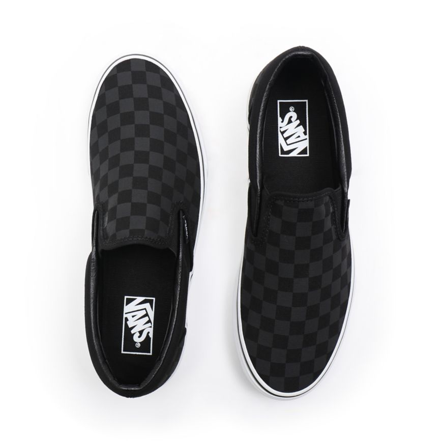 Vans Checkerboard Classic Slip-On Shoes Black | VN688R0HI61