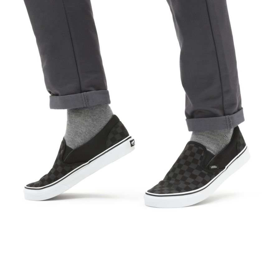 Vans Checkerboard Classic Slip-On Shoes Black | VN688R0HI61
