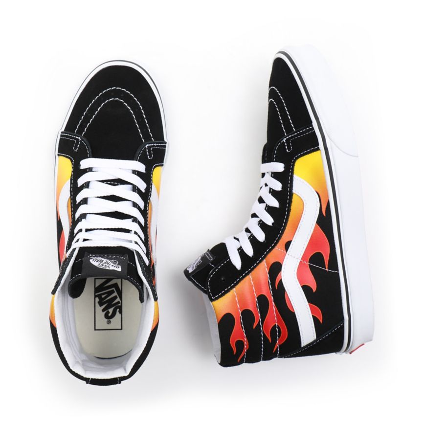 Vans Flame Sk8-Hi Reissue Shoes Black | VN152N8CM87