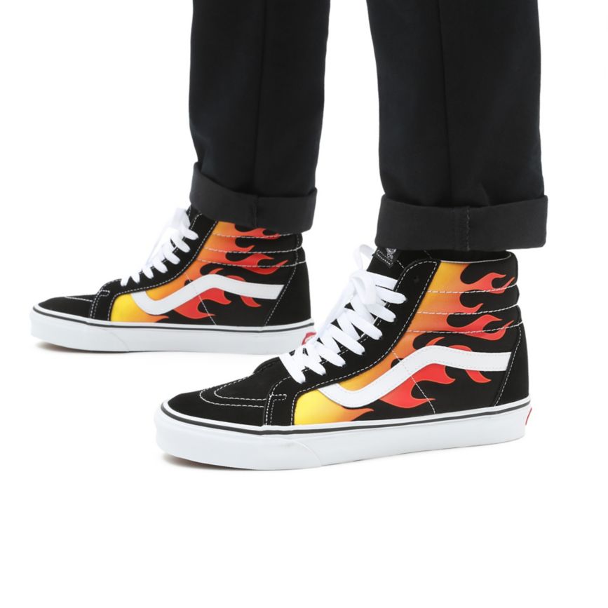 Vans Flame Sk8-Hi Reissue Shoes Black | VN152N8CM87