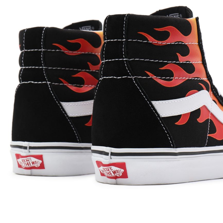 Vans Flame Sk8-Hi Reissue Shoes Black | VN152N8CM87
