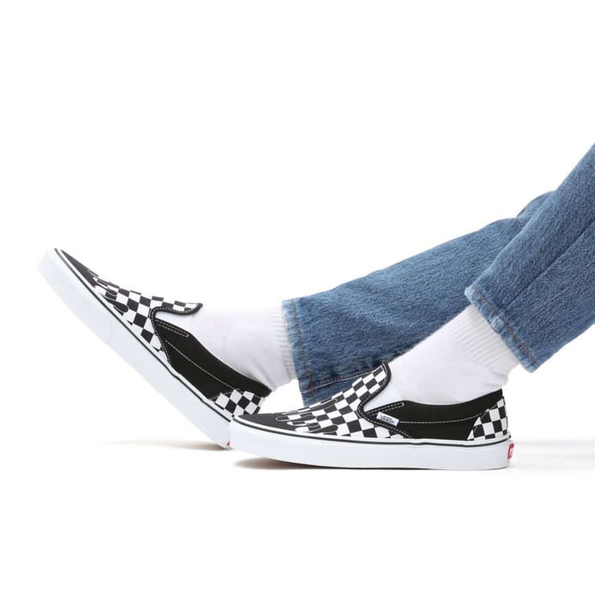 Vans Paint Drip Checkerboard Classic Slip-On Shoes Black | VN341V1CS45