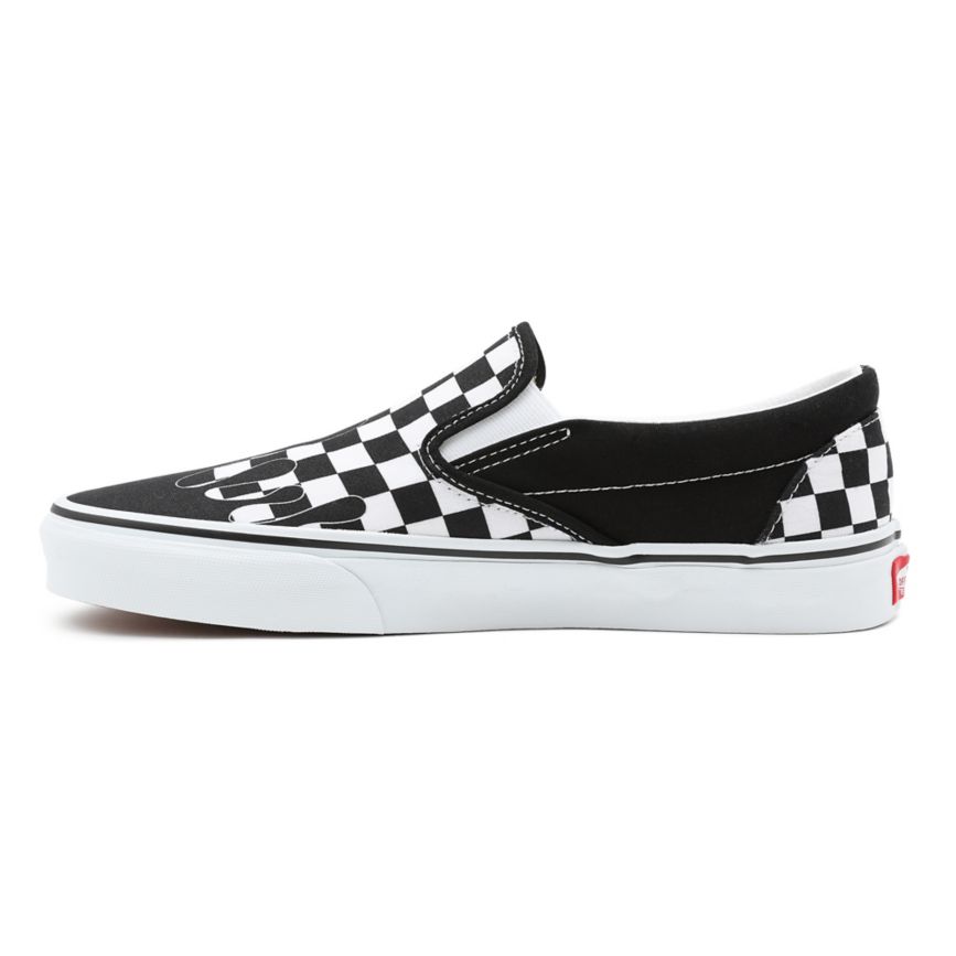 Vans Paint Drip Checkerboard Classic Slip-On Shoes Black | VN341V1CS45