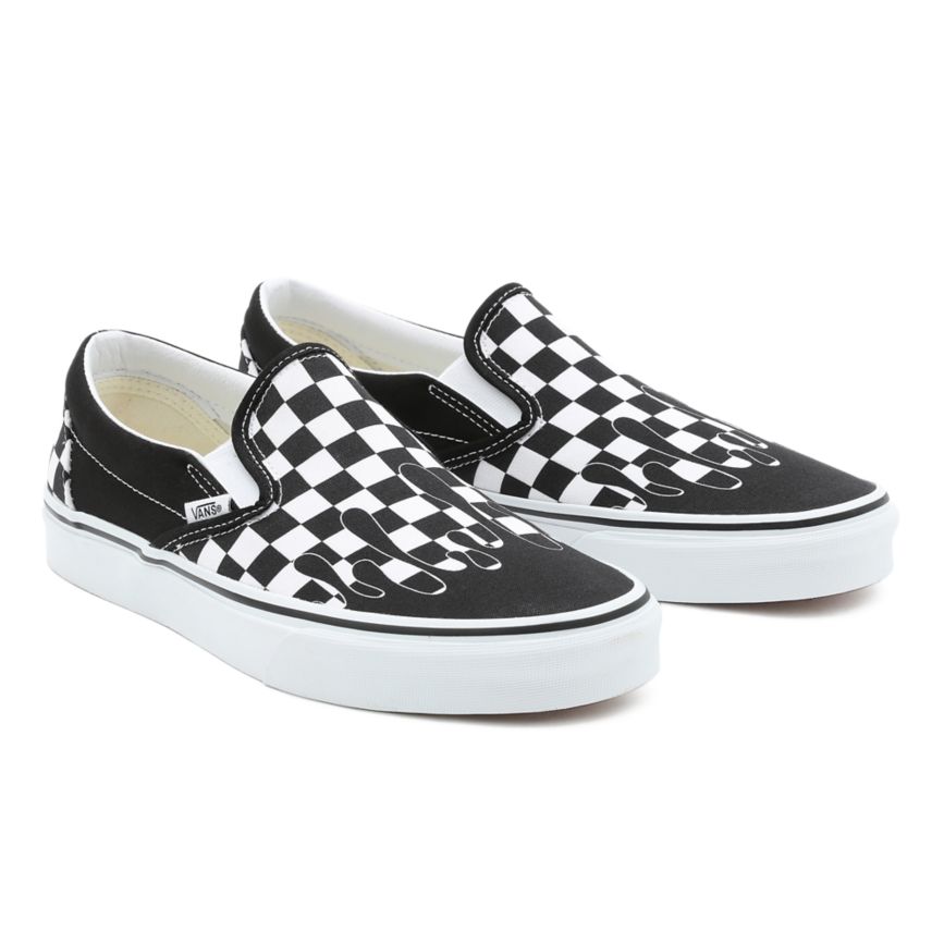 Vans Paint Drip Checkerboard Classic Slip-On Shoes Black | VN341V1CS45